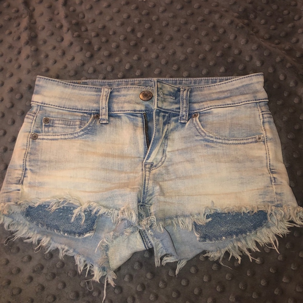 Light washed jean shorts